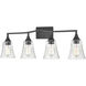 Caily 4 Light 32.5 inch Matte Black Vanity Light Wall Light